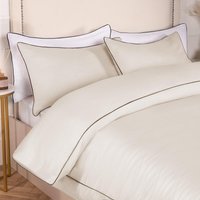 Piped Edge Duvet Cover Set - Cream / King