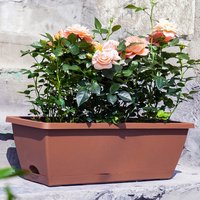 Set of 5 Root Rot Prevention Garden Planters - Brick Red / 10l