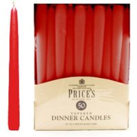 50 Red Dinner Candles - Red