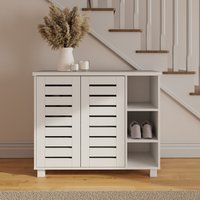 Bodie 2 Door 3 Shelf Shoe Cabinet - White