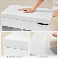Shoe Storage Bench with Cushion - White / 100cm