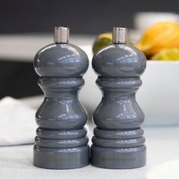 MasterClass Set of 2 Capstan Salt or Pepper Mill with Interchangeable Caps, 12cm - Black / 13cm / 0.28kg