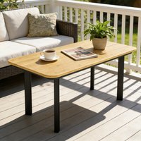 Outsunny Outdoor Coffee Table, Garden Table with Slatted WPC Top - Brown