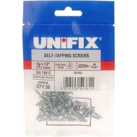 Unifix Self-Tapping Screws Pozi Pan Head AB DIN 7981C BZP 8G x 1.1/4" (4.0 x 30mm) Bag of 25 Box of - Grey