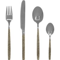 Avie 16 Piece Granite Pattern Cutlery Set - Silver