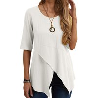 Women's Split Front T-Shirt - White / M