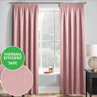 Matrix Tape-Top Thermal Noise Reducing Dim Out Curtains - Blush Pink / 229cm