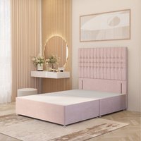 Lexington Divan Bed Base with 54" Floor Standing Headboard Plush Velvet - Pink / Single / 0