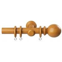 28mm Woodland Antique Pine Curtain Pole Set - Antique Pine / 110cm