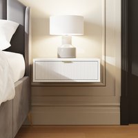 Sienna Wall Mounted Bedside Table - White