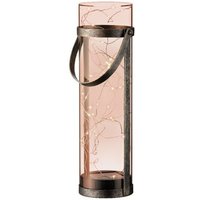 Tall Solar Lantern Warm White LED Hanging Garden Light - Orange