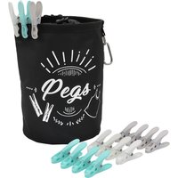 Large Peg Bag with 144 Extra Strong Pegs - Black