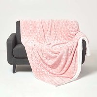 Homescapes Geometric Triangle Velvet Throw - Blush Pink / 200cm