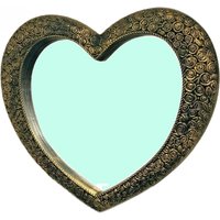 Heart Shape Pleasing Antique Style Wall Mirror Gold - Gold