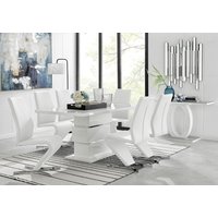 Furniturebox UK, Apollo Rectangle White High Gloss Chrome Dining Table And 6 Willow Chairs - White Furniturebox UK, Apollo Rectangle White High Gloss Chrome Dining Table And 6 Willow Chairs - White