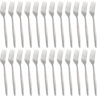Economy Stainless Steel Dinner Forks - 19.5cm - Silver / 24