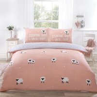 Counting Sheep Duvet Cover Set - Blush / Single