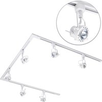 3m U Shape Track Light Kit with Greenwich Spotlight Heads and LED Bulbs - White