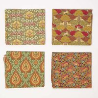 Set of 4 Art Deco Fat Quarters Fabric Bundles - Green