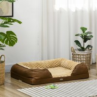 PawHut Calming Dog Bed for Medium Dogs - Brown / 69cm