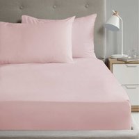 56P Polycotton Fitted Sheet - Pink / Single