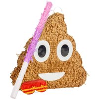 3pc Poop Emoji Pinata Set with Stick Blindfold - Pink Stick - Pink
