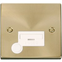 Satin Brushed Brass 13A Fused Connection Unit With Flex - White