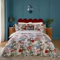Ishana Floral Duvet Cover Set - Red Currant/French Blue / Super King