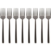 Stainless Steel Metallic Coloured Cake Forks - Black / 8