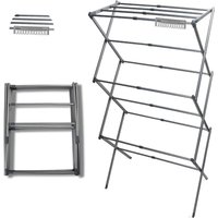 3 Tier Extendable Compact Clothes Airer - Silver