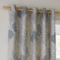 Ophelia Floral Room Darkening Eyelet Curtain Pair - Wedgewood / 137cm / 117cm