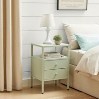 Lykke Metal Storage Bedside Table - Green