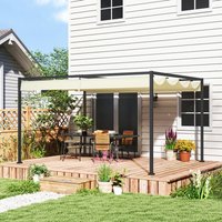 Outsunny Pergola Gazebo Patio Sun Shelter - Cream / 300cm