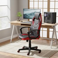 Fynn Black And Red Home or Gaming Office Chair - Black