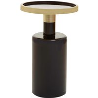 Elva Black And Gold Side Table - Black