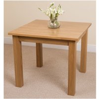 Oslo 90 x 90 cm Oak Small Dining Table and 4 Washington Leather Chairs - Brown