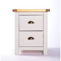 Argenta 2 Drawer Bedside Brass Cup Handle - Light Grey