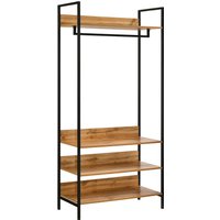 Zahra Open Wardrobe with Four Shelves - Brown / 63.8cm