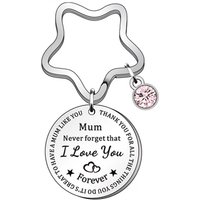 Gift for Mum Star Shape Keyring - Silver