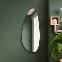 Lacuna Frameless Pond Pebble Wall Mirror - Black / 160cm