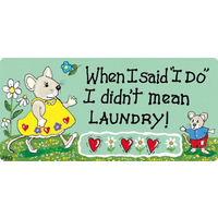 Small Novelty Laundry Hanging Sign - Multicolour