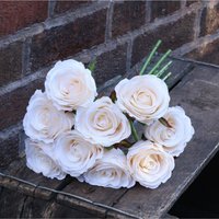 Artificial Silk Rose Bundle - Cream