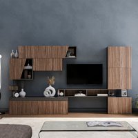 Paris Wall Mounted Entertainment Center - Black and Alina Pattern