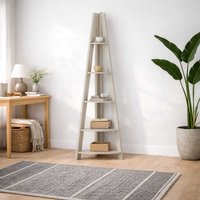 Athy Grey Corner Ladder Shelf Unit, 4 Shelves - Grey