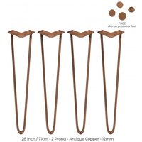 4x Antique Copper 28 Hairpin Legs 2 Prong 12mm - Gold