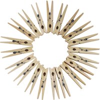 JVL Birch Wood Pegs - Brown