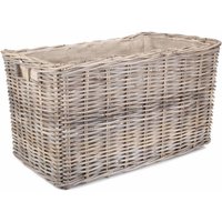 Large Under Bench Rattan Basket - Grey