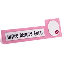 Wooden Desk Sign - Office Beauty Guru - Pink