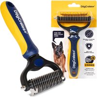 Dog Grooming Brush - Blue & Yellow / Undercoat Rake