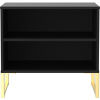 Diego Ready Assembled Double Open Bedside Cabinet - Black Ash